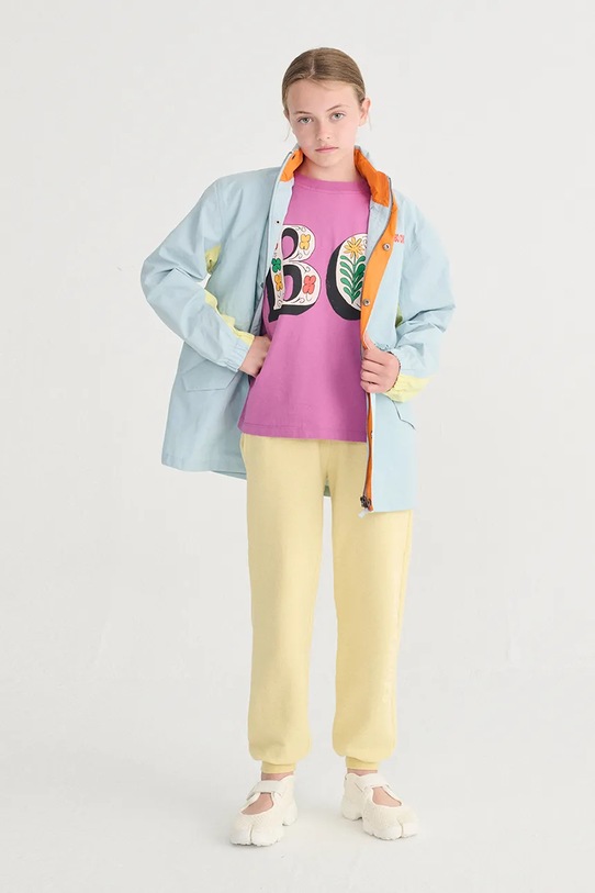 Bobo Choses t-shirt bawełniany dziecięcy Spring Letters 126AC007 fioletowy