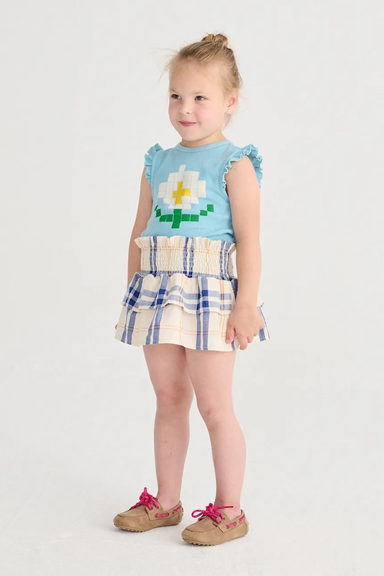 Bobo Choses top bawełniany dziecięcy Pixel Daisy niebieski 126AC029