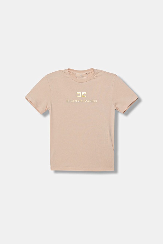Elisabetta Franchi t-shirt dziecięcy z elastanem pomarańczowy EFTS260.0.JE006.98.128