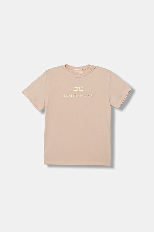 Elisabetta Franchi t-shirt dziecięcy z elastanem pomarańczowy EFTS260.0.JE006.140.158