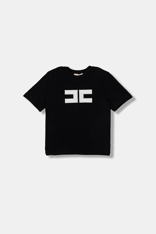 Elisabetta Franchi t-shirt dziecięcy aplikacja czarny EFTS262.0.JE006.98.128