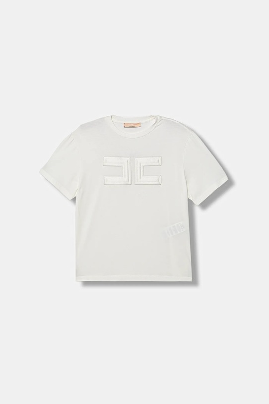 Elisabetta Franchi t-shirt dziecięcy aplikacja beżowy EFTS262.0.JE006.140.158