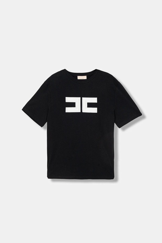 Elisabetta Franchi t-shirt dziecięcy aplikacja czarny EFTS262.0.JE006.140.158