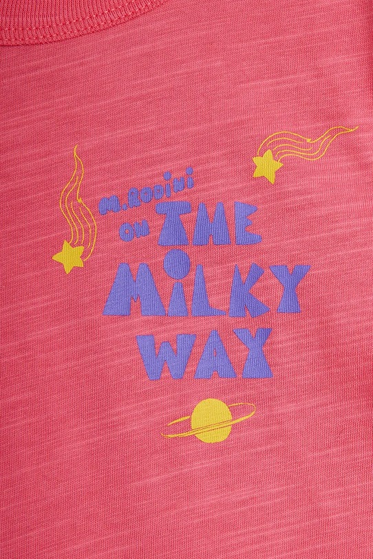 Dziewczynka Mini Rodini t-shirt bawełniany dziecięcy The milky way 26220154 różowy