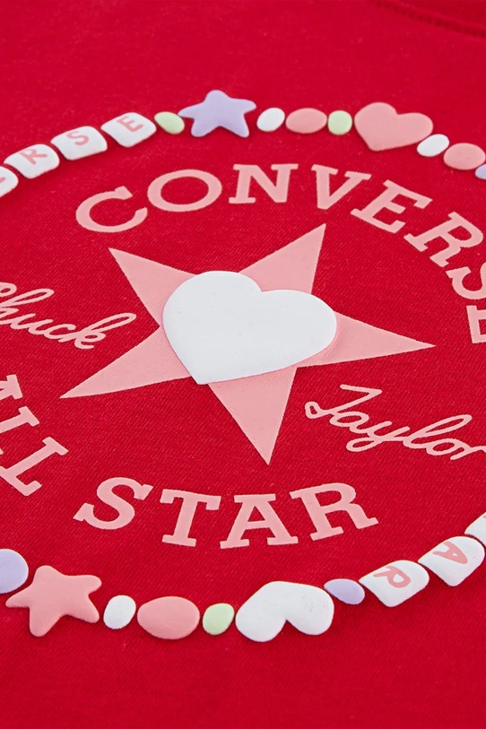 Dziewczynka Converse t-shirt dziecięcy 3CJ522 czerwony