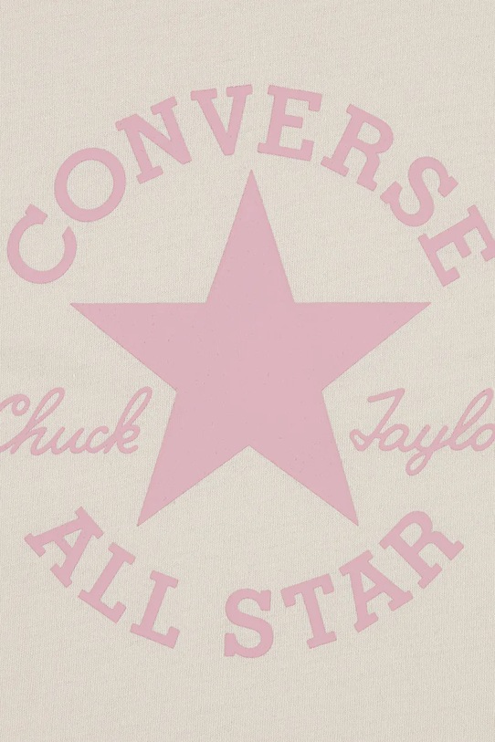 Dziewczynka Converse t-shirt dziecięcy 4CH526 beżowy
