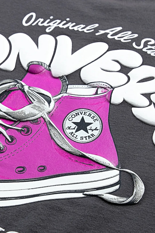 Dziewczynka Converse t-shirt dziecięcy 4CJ021 szary
