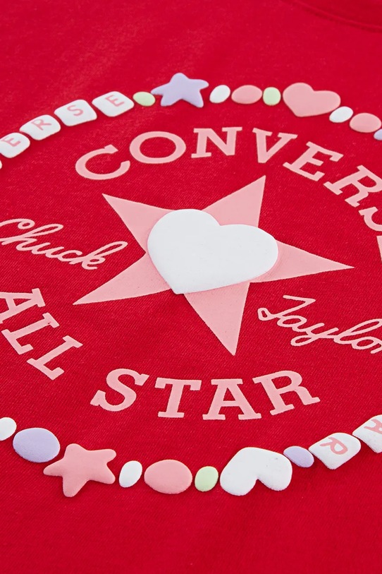 Dziewczynka Converse t-shirt dziecięcy 4CJ522 czerwony