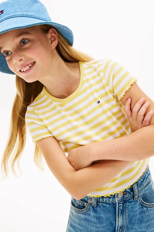 Tommy Hilfiger t-shirt dziecięcy bawełniany KG0KG08590.128.176.PPY2 granatowy