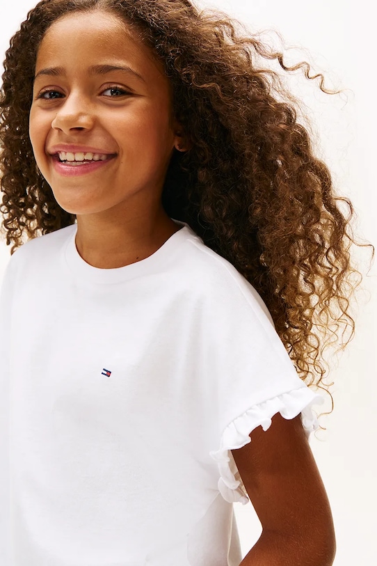Tommy Hilfiger T-shirt dziecięcy z bawełną KG0KG08970.104.122.PPY2 biały