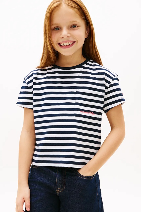 Tommy Hilfiger t-shirt dziecięcy bawełniany granatowy KG0KG09199.128.176.PPY2