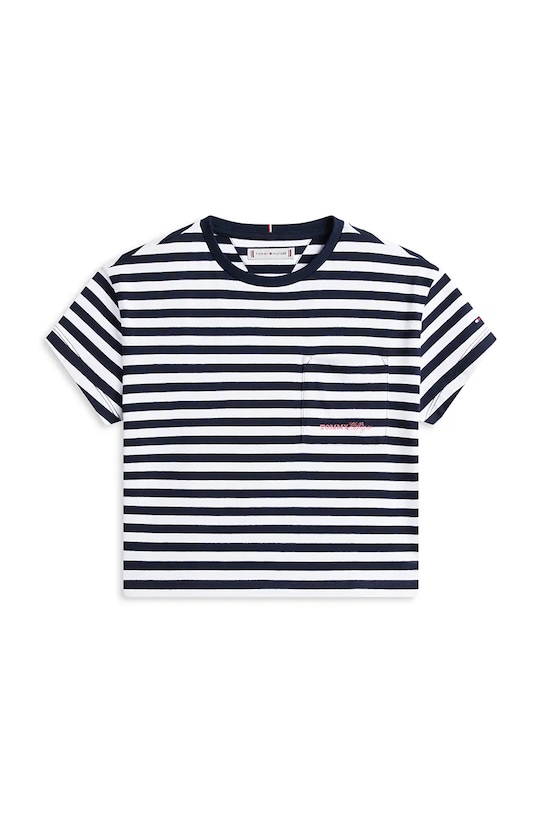 Tommy Hilfiger t-shirt dziecięcy bawełniany KG0KG09199.128.176.PPY2 granatowy SS26