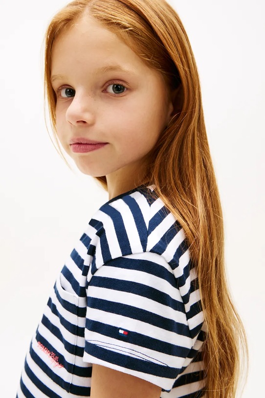 Tommy Hilfiger t-shirt dziecięcy bawełniany KG0KG09199.128.176.PPY2 granatowy