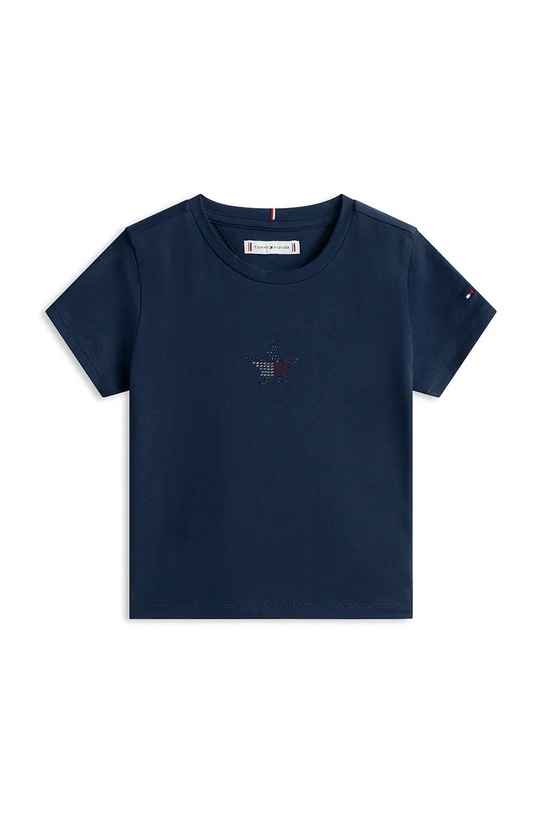 Tommy Hilfiger T-shirt dziecięcy bawełniany z elastanem KG0KG09097.128.176.PPY2 granatowy SS26