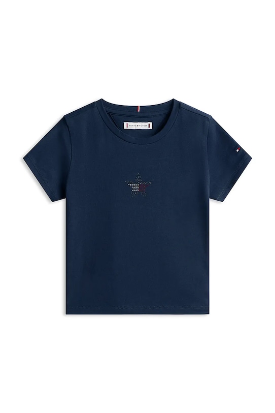 Tommy Hilfiger T-shirt dziecięcy bawełniany z elastanem KG0KG09097.128.176.PPY2 granatowy SS26