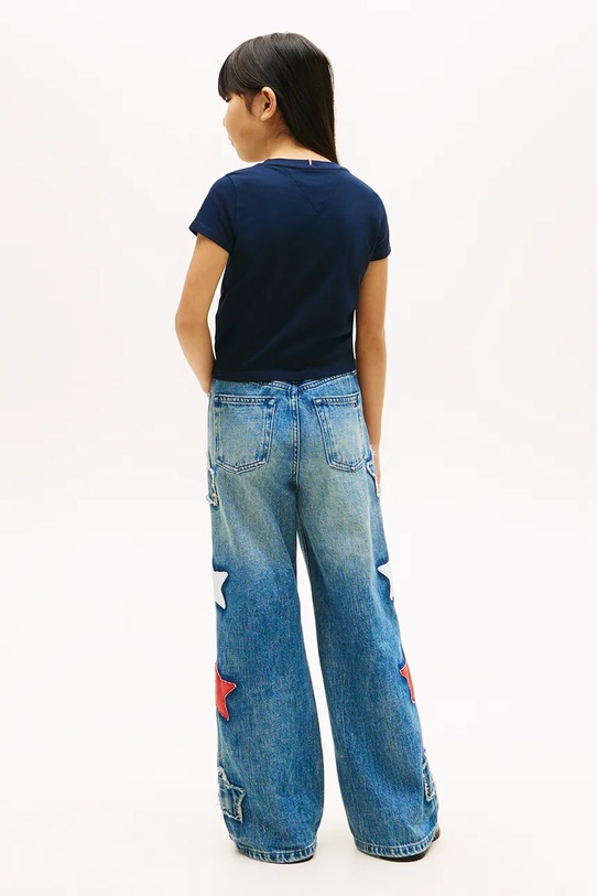 Tommy Hilfiger T-shirt dziecięcy bawełniany z elastanem granatowy KG0KG09097.128.176.PPY2