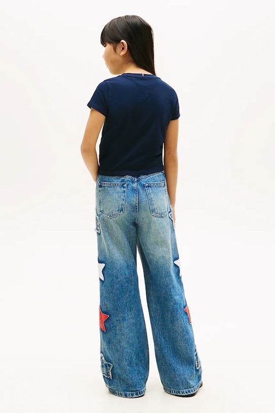 Tommy Hilfiger T-shirt dziecięcy bawełniany z elastanem granatowy KG0KG09097.128.176.PPY2