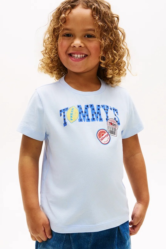 Tommy Hilfiger T-shirt dziecięcy bawełniany niebieski KG0KG09122.98.116.PPY2