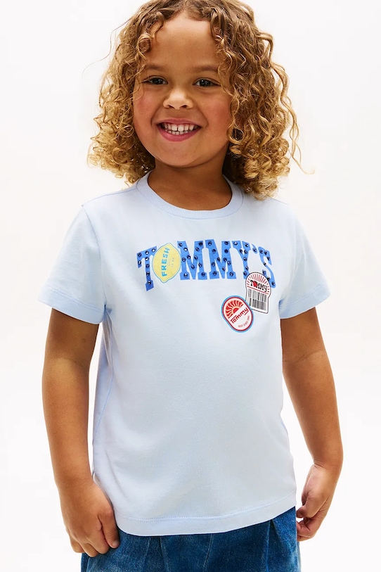 Tommy Hilfiger T-shirt dziecięcy bawełniany niebieski KG0KG09122.98.116.PPY2