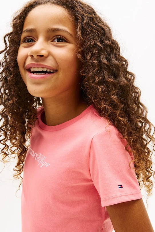 Tommy Hilfiger t-shirt basic dziecięcy KG0KG09123.98.122.PPY2 różowy