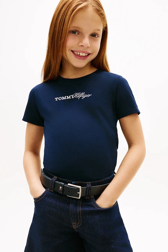 Tommy Hilfiger t-shirt basic dziecięcy granatowy KG0KG09123.128.176.PPY2