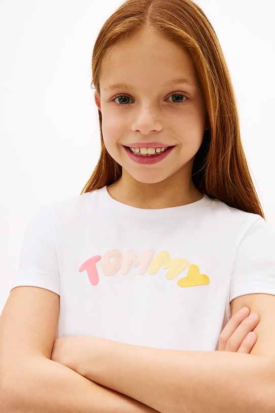 Tommy Hilfiger t-shirt dziecięcy bawełniany KG0KG09246.128.176.PPY2 biały