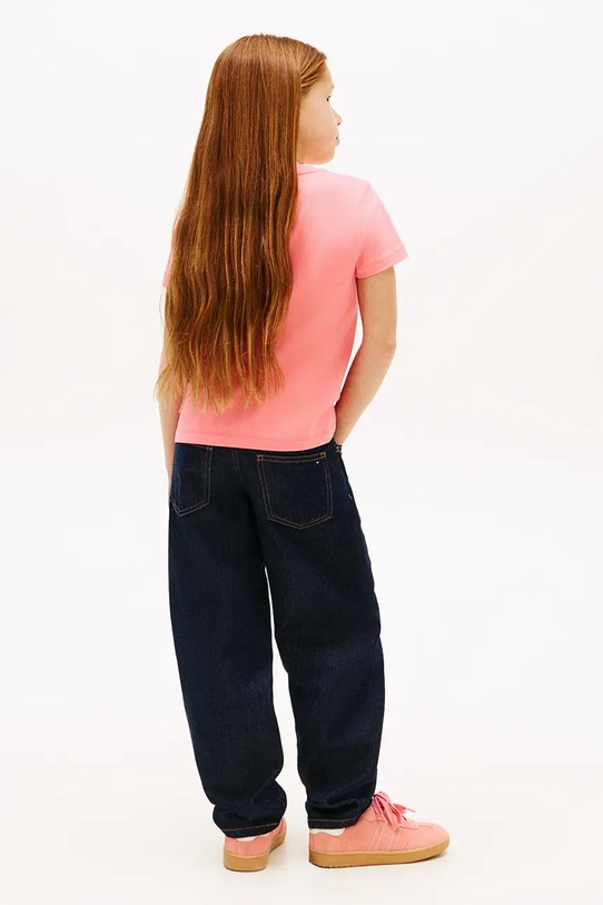 Tommy Hilfiger T-shirt dziecięcy bawełniany różowy KG0KG09246.128.176.PPY2