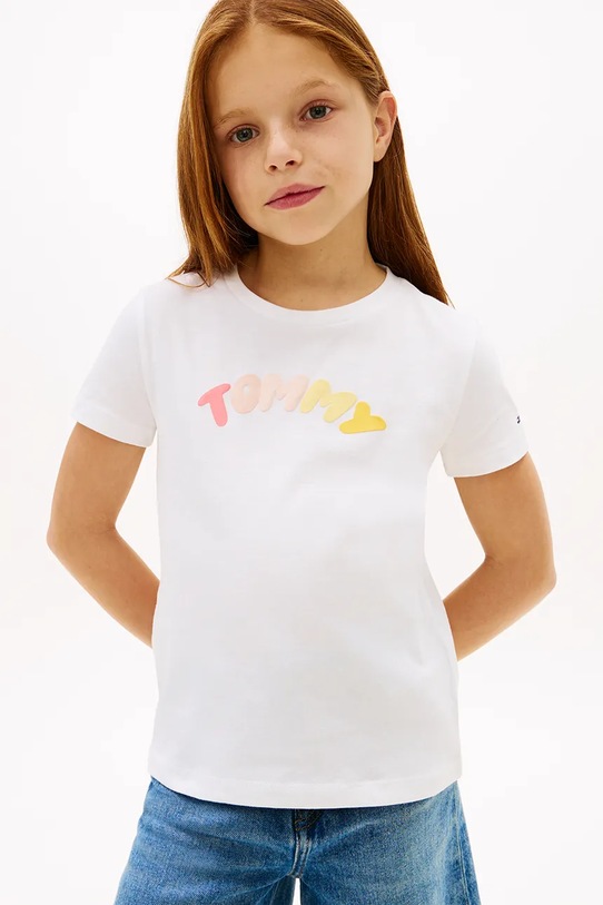Tommy Hilfiger T-shirt dziecięcy bawełniany biały KG0KG09246.98.122.PPY2