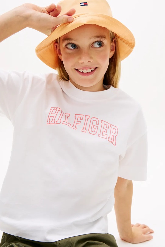 Tommy Hilfiger t-shirt dziecięcy bawełniany KG0KG09523.128.176.PPY2 biały