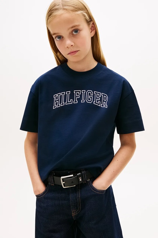 Tommy Hilfiger t-shirt dziecięcy bawełniany granatowy KG0KG09523.128.176.PPY2