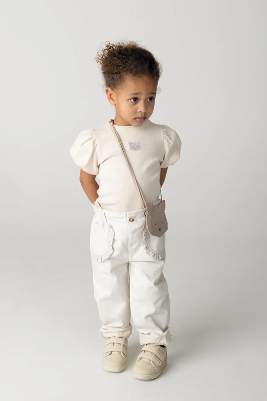 Donsje t-shirt dziecięcy Nowien Top Cat aplikacja beżowy 4081103