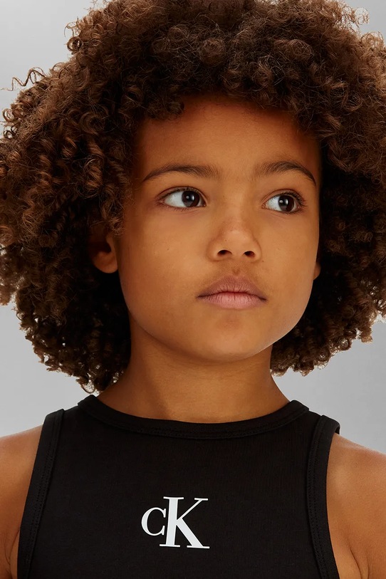 Calvin Klein Jeans top dětský bavlněný LVCKSJB10G.128.176.PPY2 černá