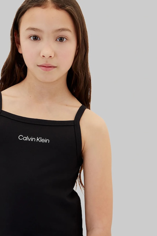 Calvin Klein Jeans top dziecięcy czarny LVCKSJB12G.128.176.PPY2