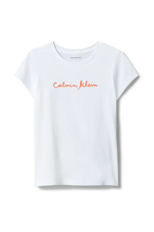 Calvin Klein Jeans тениска за деца от памук LVCKSJA17G.104.116.PPY2 бял SS26