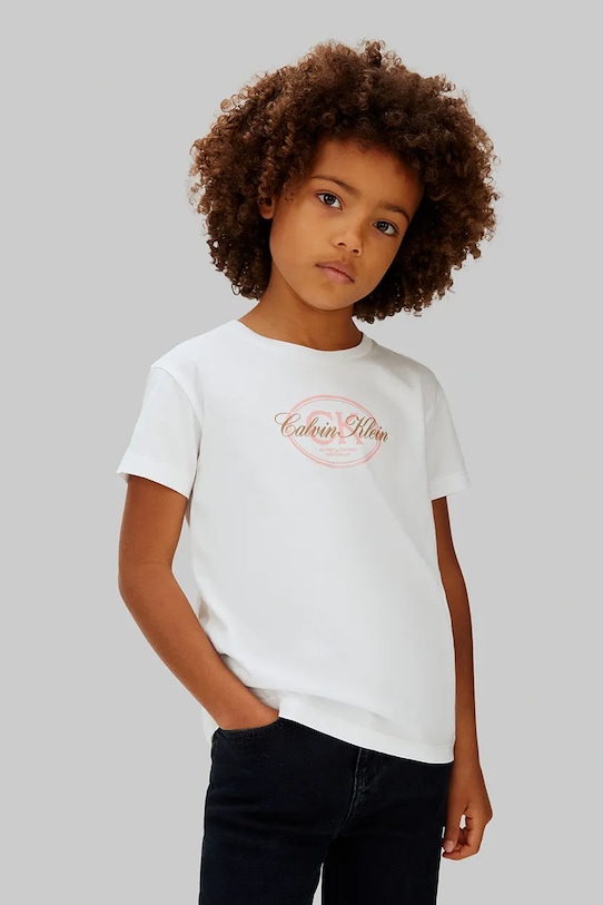 Calvin Klein Jeans tričko dětské bavlněné bílá LVCKSJA25G.128.176.PPY2
