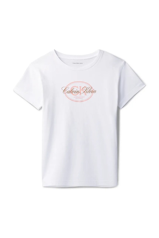Calvin Klein Jeans тениска за деца от памук LVCKSJA25G.128.176.PPY2 бял SS26