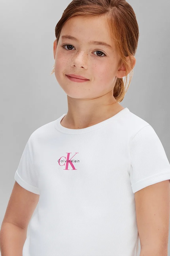 Calvin Klein Jeans tričko dětské bavlněné LVCKSJB11G.128.176.PPY2 bílá