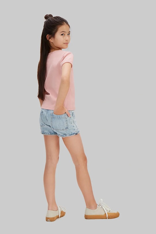 DÍVKA Calvin Klein Jeans tričko dětské bavlněné LVCKSJB11G.128.176.PPY2 růžová
