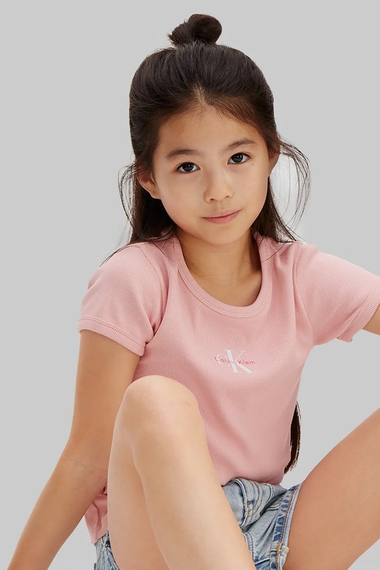 Calvin Klein Jeans tričko dětské bavlněné růžová LVCKSJB11G.128.176.PPY2