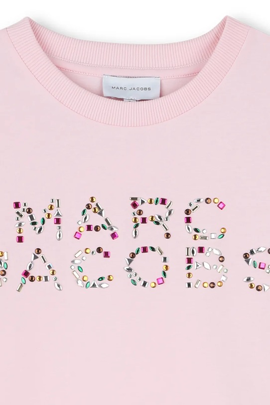 Παιδικό βαμβακερό μπλουζάκι Marc Jacobs ροζ W60746.102.108