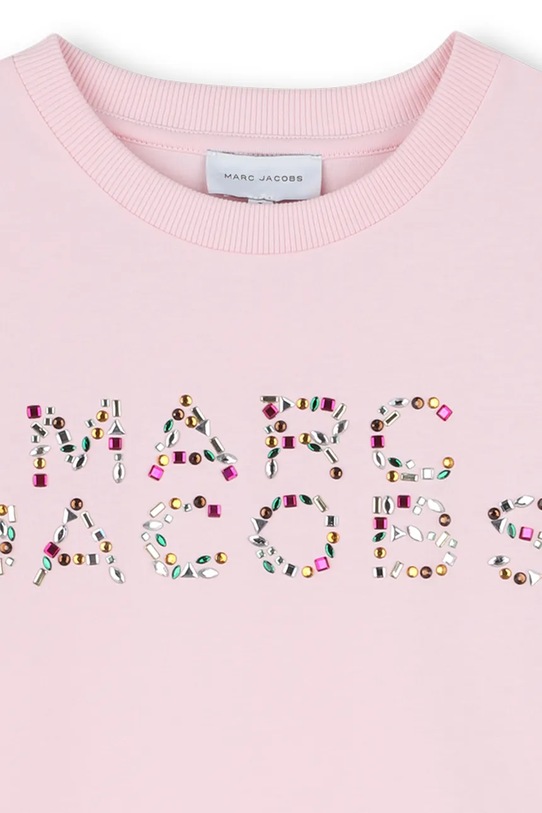 Παιδικό βαμβακερό μπλουζάκι Marc Jacobs ροζ W60746.114.150