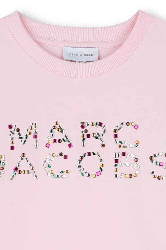 Παιδικό βαμβακερό μπλουζάκι Marc Jacobs ροζ W60746.114.150
