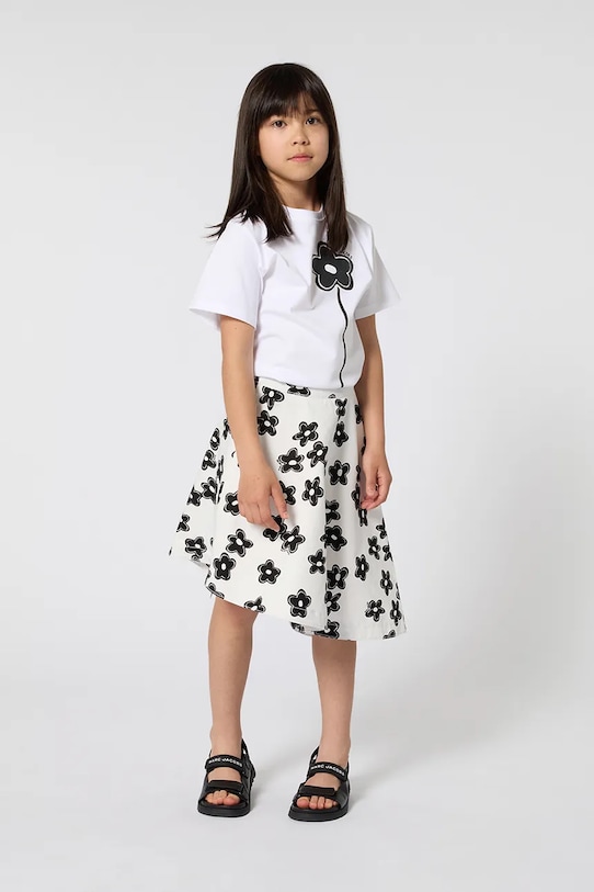Dječja pamučna majica kratkih rukava Marc Jacobs print bijela W60735.156