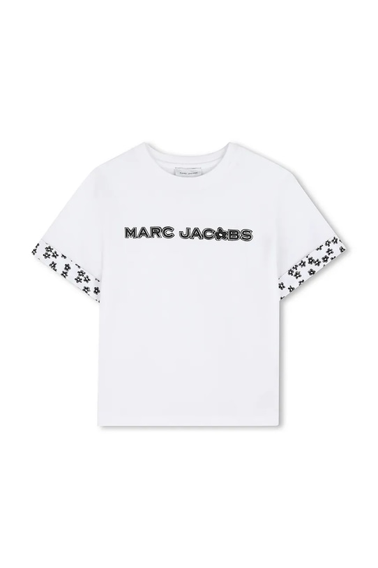 Παιδικό βαμβακερό μπλουζάκι Marc Jacobs στάμπα λευκό W60741.114.150