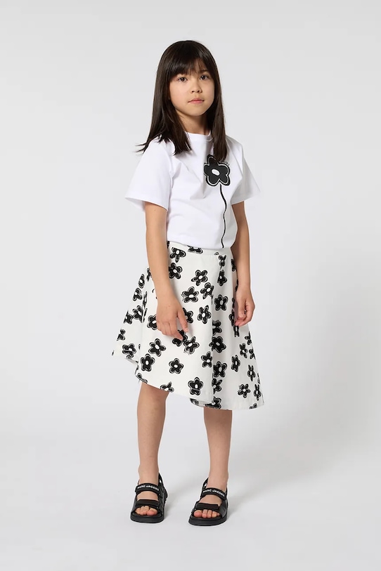 Dječja pamučna majica kratkih rukava Marc Jacobs print bijela W60735.114.150