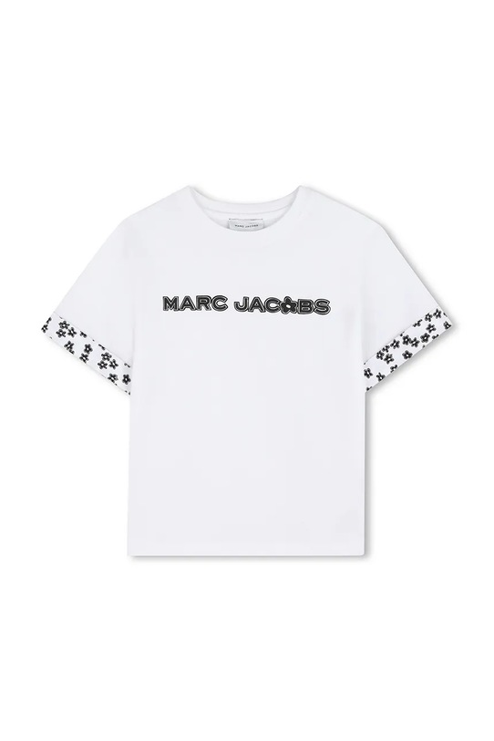 Παιδικό βαμβακερό μπλουζάκι Marc Jacobs στάμπα λευκό W60741.156