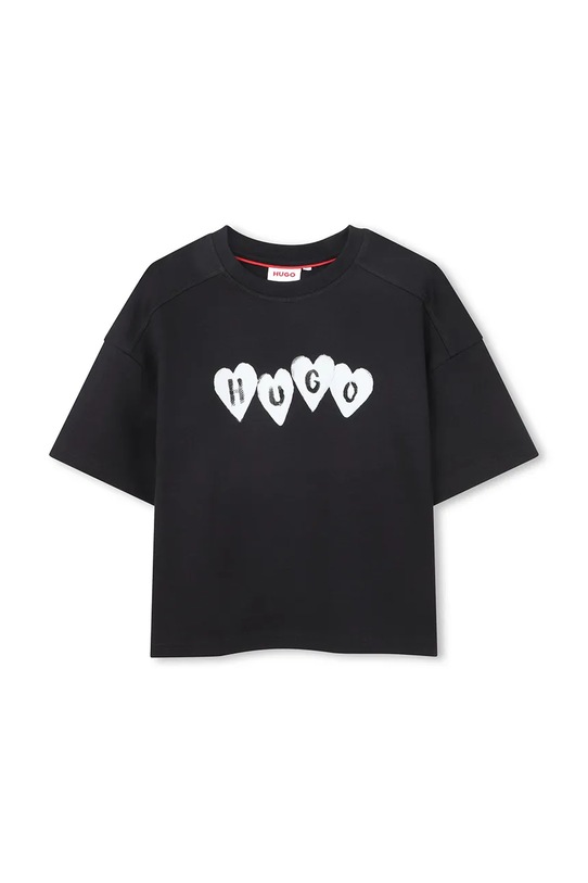 Детская хлопковая футболка HUGO G01052.102.108 чёрный SS26