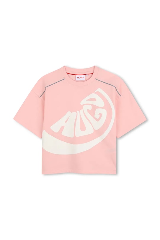 Detské bavlnené tričko HUGO G01049.156.162 oranžová SS26