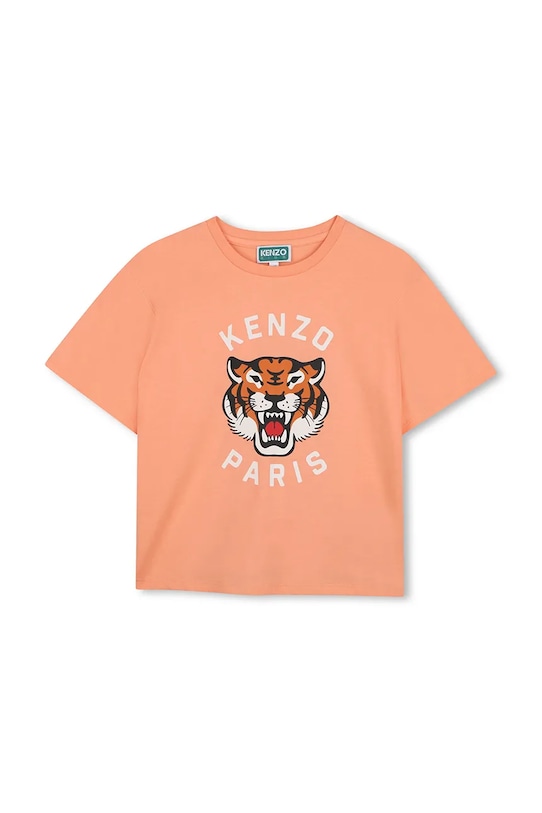 Παιδικό βαμβακερό μπλουζάκι Kenzo Kids στάμπα πορτοκαλί K61804.86.108