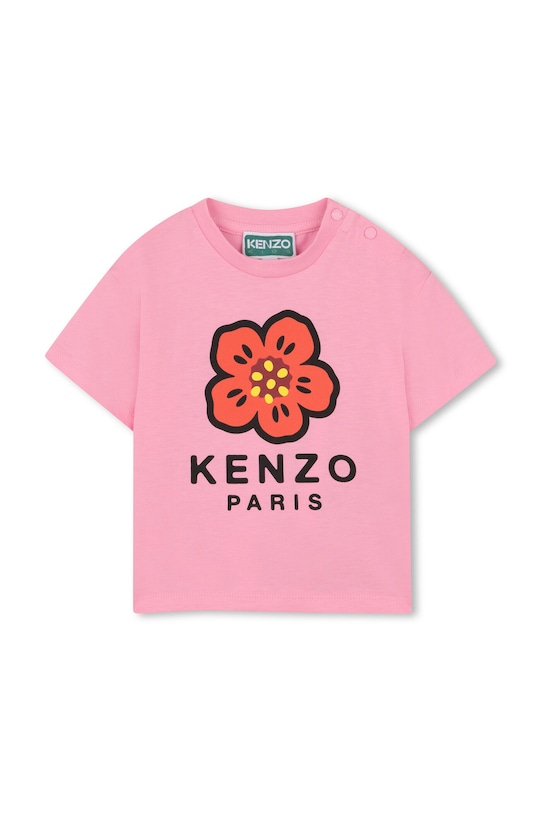 Dječja pamučna majica kratkih rukava Kenzo Kids print roza K61818.86.102
